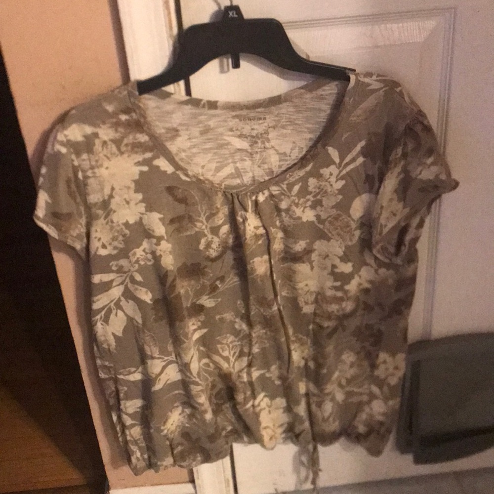 Sonoma Womens XL Floral Pattern Short Sleeve Shirt